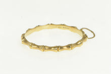 Load image into Gallery viewer, 14K Bamboo Pattern Vintage Statement Bangle Bracelet 6.75&quot; Yellow Gold