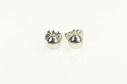 14K 5.0mm Classic Ball Sphere Vintage Stud Earrings White Gold