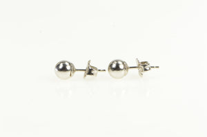 14K 5.0mm Classic Ball Sphere Vintage Stud Earrings White Gold