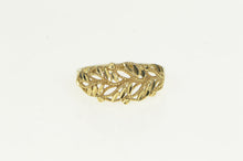 Load image into Gallery viewer, 10K Black Hills Leaf Feather Vintage Statement Ring Yellow Gold