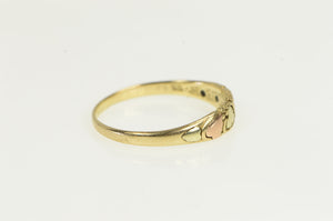 10K Black Hills Leaf Vintage Classic Band Ring Yellow Gold