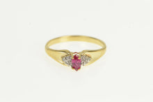 Load image into Gallery viewer, 10K Marquise Syn. Ruby Vintage CZ Accent Ring Yellow Gold
