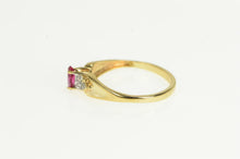 Load image into Gallery viewer, 10K Marquise Syn. Ruby Vintage CZ Accent Ring Yellow Gold