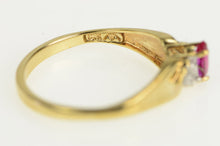 Load image into Gallery viewer, 10K Marquise Syn. Ruby Vintage CZ Accent Ring Yellow Gold