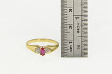 Load image into Gallery viewer, 10K Marquise Syn. Ruby Vintage CZ Accent Ring Yellow Gold