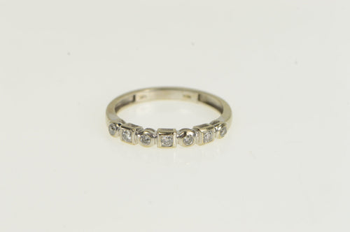 10K Diamond Ornate Vintage Wedding Band Ring White Gold