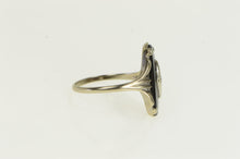 Load image into Gallery viewer, 10K Oval Black Onyx Diamond Vintage Statement Ring White Gold