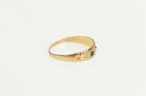 10K Victorian Ornate Garnet Wreath Baby Child's Ring Yellow Gold