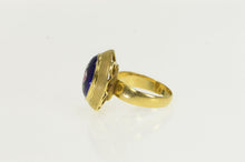 Load image into Gallery viewer, 18K Blue Enamel Flower Bouquet Domed Cocktail Ring Yellow Gold