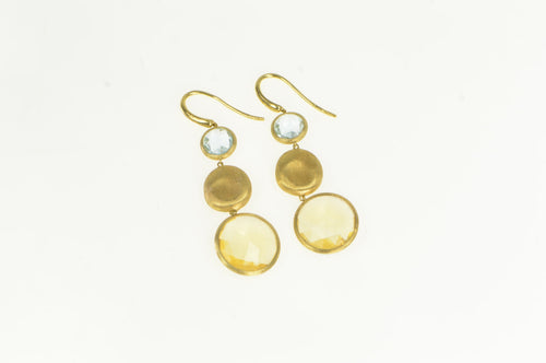 18K Marco Bicego Jaipur Citrine Topaz Dangle Earrings Yellow Gold
