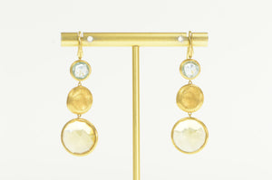 18K Marco Bicego Jaipur Citrine Topaz Dangle Earrings Yellow Gold