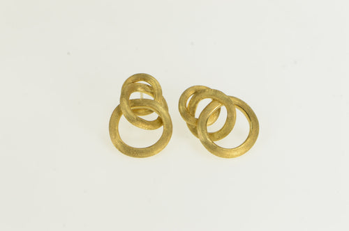 18K Marco Bicego Jaipur Circle Layered Dangle Earrings Yellow Gold