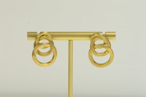 18K Marco Bicego Jaipur Circle Layered Dangle Earrings Yellow Gold