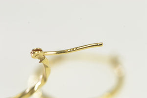 14K 15.6mm Twist Design Classic Simple Hoop Earrings Yellow Gold