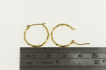 Load image into Gallery viewer, 14K 15.6mm Twist Design Classic Simple Hoop Earrings Yellow Gold