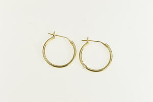 14K 16.8mm Vintage Classic Simple Plain Hoop Earrings Yellow Gold