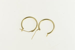 14K 16.8mm Vintage Classic Simple Plain Hoop Earrings Yellow Gold