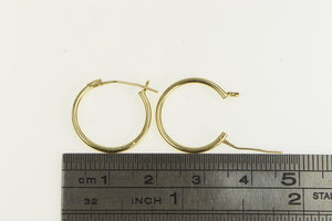 14K 16.8mm Vintage Classic Simple Plain Hoop Earrings Yellow Gold
