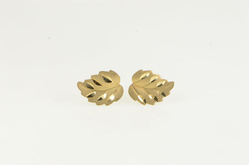 14K Diamond Cut Heart Love Symbol Stud Earrings Yellow Gold