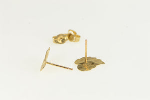 14K Diamond Cut Heart Love Symbol Stud Earrings Yellow Gold