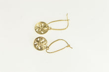 Load image into Gallery viewer, 14K Sand Dollar Sea Shell Vintage Dangle Earrings Yellow Gold