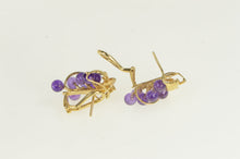 Load image into Gallery viewer, 14K 1960&#39;s Retro Amethyst Grape French Clip Earrings Yellow Gold
