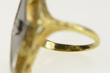 Load image into Gallery viewer, 14K Art Deco Black Onyx Diamond Squared Flower Ring Yellow Gold