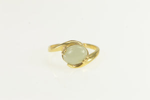 14K Aventurine Cabochon Vintage Bypass Ring Yellow Gold