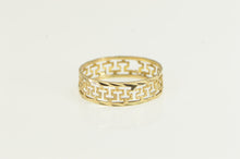 Load image into Gallery viewer, 14K Textured Square Wave Pattern Cut Out Band Ring Yellow Gold
