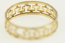 Load image into Gallery viewer, 14K Textured Square Wave Pattern Cut Out Band Ring Yellow Gold