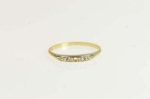 14K 1940's Diamond Vintage Wedding Band ring Yellow Gold