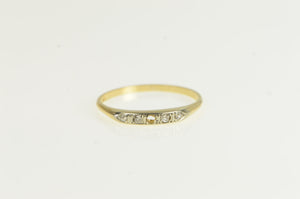 14K 1940's Diamond Vintage Wedding Band ring Yellow Gold