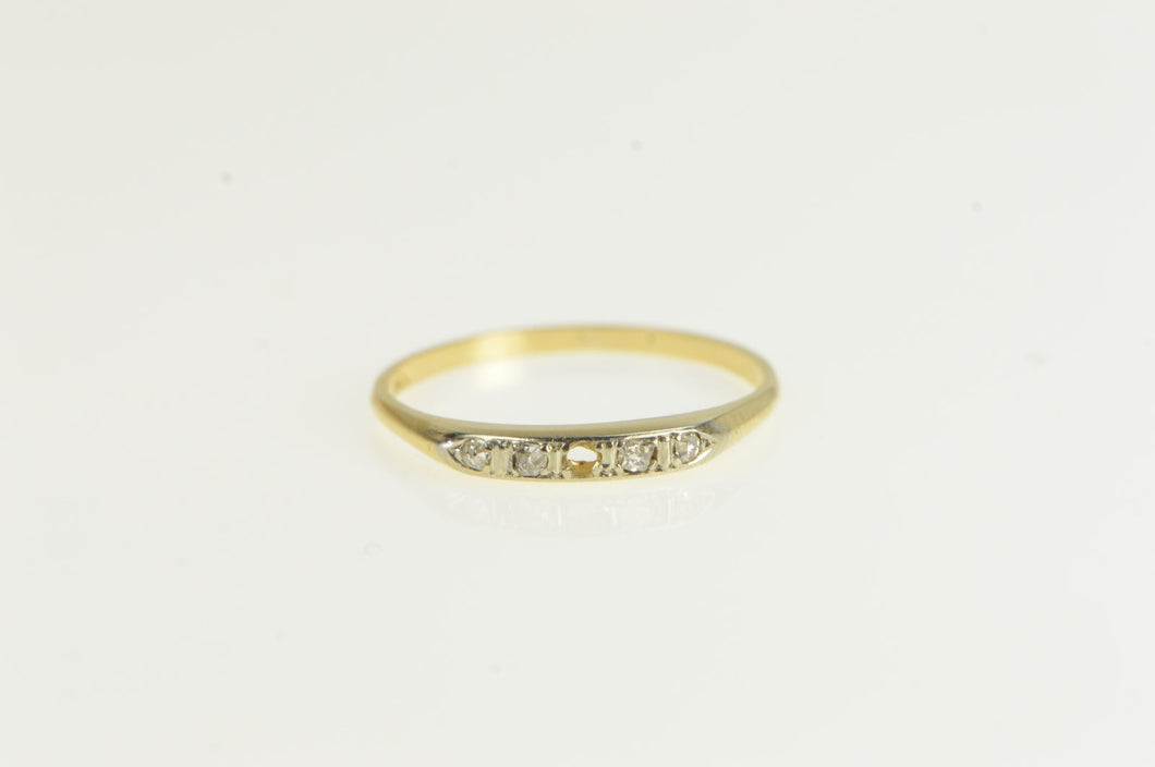 14K 1940's Diamond Vintage Wedding Band ring Yellow Gold