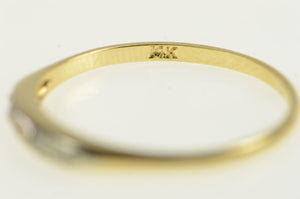 14K 1940's Diamond Vintage Wedding Band ring Yellow Gold