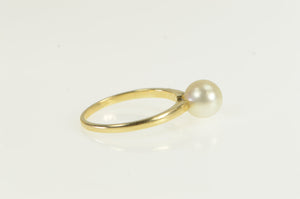 14K 7.0mm Pearl Classic Vintage Statement Ring Yellow Gold