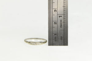 14K 1940's Diamond Vintage Wedding Band Ring White Gold