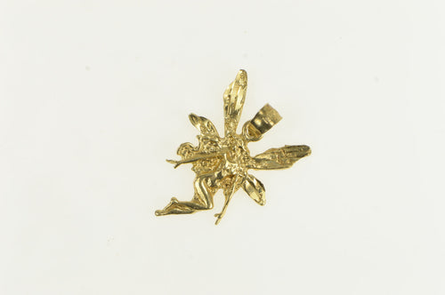 14K Ornate Pixie Vintage Fairy Magic Creature Charm/Pendant Yellow Gold