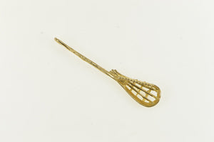 14K 3D Lacrosse Stick Vintage Sports Equipment Charm/Pendant Yellow Gold