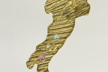 Load image into Gallery viewer, 14K Emerald Diamond Ruby Italy Map Travel Charm/Pendant Yellow Gold