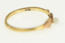 Load image into Gallery viewer, 10K Tri Tone Freshwater Cultured Pearl Floral Ring Yellow Gold