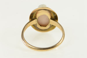 10K Victorian Carved High Relief Shell Cameo Ring Rose Gold
