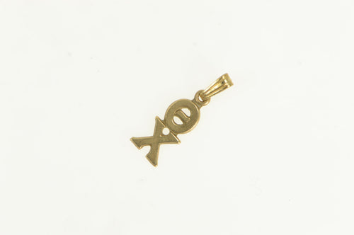 10K Theta Chi Greek Letter Fraternity Charm/Pendant Yellow Gold