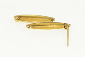 14K 1960's Milgrain Dress Pin Set Engravable Bar Pin/Brooch Yellow Gold