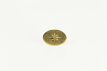 Load image into Gallery viewer, 14K Retro Oval Diamond Star Burst Compass Lapel Pin/Brooch Yellow Gold