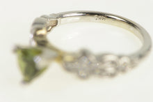 Load image into Gallery viewer, 14K Trillion Green Tourmaline Diamond Engagement Ring White Gold