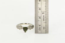 Load image into Gallery viewer, 14K Trillion Green Tourmaline Diamond Engagement Ring White Gold