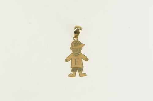 14K E Initial Monogram Child Son Boy Charm/Pendant Yellow Gold