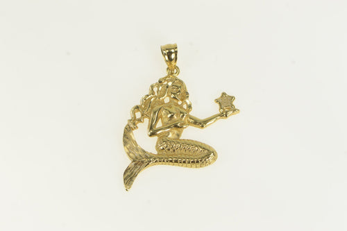 14K Mermaid Mystical Beauty Symbol Pendant Yellow Gold