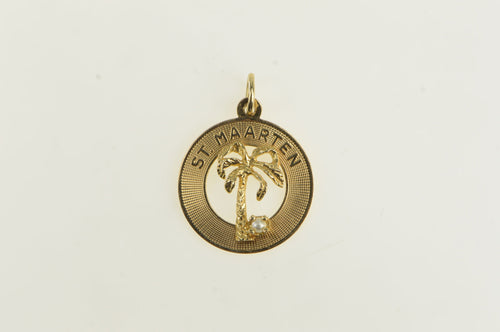 14K St. Maarten Tropical Travel Souvenir Charm/Pendant Yellow Gold