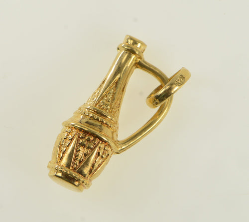 18K 3D Urn Pitcher Carafe Container Charm/Pendant Yellow Gold